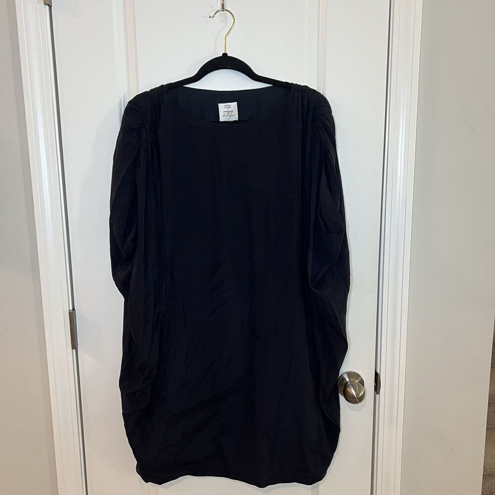 suzi chin for maggy boutique dress Sz 8 Silk Navy Blue